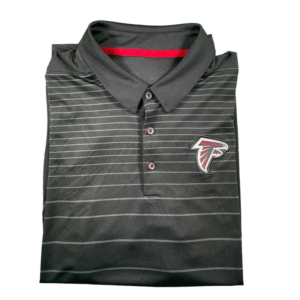 Nike Dri-Fit NFL Atlanta Falcons Onfield Apparel Black/Gray Polo Shirt Mens L